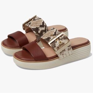 Cole Haan Brown and Snakeskin Sandals with Sleek Design